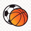 乐球直播NBA直播官网品牌标识Logo，橙蓝配色体育直播平台图形标志